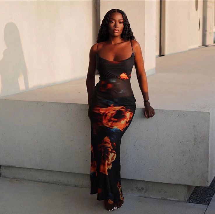 Fire Flower Sleeveless Dress